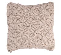 Fodera per Cuscino Decorativo Quadrato 40x40 cm in Tessuto Macramè Ecrù