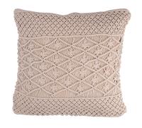 Fodera per Cuscino Decorativo Quadrato 45x45 cm in Tessuto Macramè Ecrù