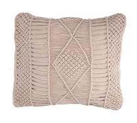 Fodera per Cuscino Decorativo Quadrato 45x45 cm in Tessuto Macramè Ecrù