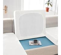 Fodera per cuscino del sedile del divano in velluto super morbido per soggiorno Protezione elastica elastica a forma di L Fodera per divano ad angolo per poltrona-Bianco latte,Taglia normale (S)-1pc