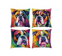 Fodera per cuscino dipinti 4 Pack Cuscini Divano Fodera cane copricuscini divano Velluto, Esterni federe Decorative, Si applica a Soggiorno Divano Camera da Letto Giardino Decor Linen,35 x 35cm A-15