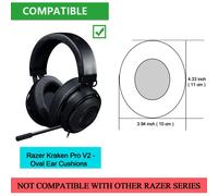 Fodera per Cuscino in Memory Foam di Ricambio da 2 Pezzi per Cuffia Ovale Kraken Pro V2