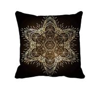 Fodera per Cuscino Mandala Round Pattern Geometria Sacra Cubo Metatron Simbolo Potente Federe per Cuscini Moderne Cuscini Decorativi Federe per Letto Sedia Cuscini Camera 45X45Cm