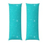 Fodera per cuscino per il corpo 20x54, texture glitterata blu turchese, tessuto spazzolato morbido di alta qualità con cerniera nascosta, fodera traspirante lavabile in lavatrice per letto e divano.