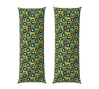 Fodera per cuscino per il corpo 20x60 cm, turchese, verde, giallo, con stampa leopardata e ghepardo, morbida microfibra, federa lunga con chiusura a cerniera, traspirante, protettiva per letto, divan