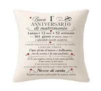 Fodera per Cuscino per il Primo Anniversario di Matrimonio, per mia Moglie | Regalo per il primo Anniversario di Matrimonio per Donne, regalo per coppie, marito e moglie, buon anniversario di matrimonio