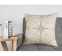 Fodera per cuscino Posizione Scoperta Bussola Avventura Atlante Vecchia esplorazione Freccia vintage Cerchio Orientamento retrò Federe per cuscini accoglienti 18 x 18 pollici per letto auto Lving Ro