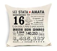 Fodera per cuscino regalo per il sedicesimo compleanno per ragazze di 16 anni figlie nipoti sorelle amiche compagne di classe regalo di compleanno