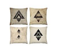 Fodera per cuscino tè 4 Pack Cuscini Divano Fodera geometria copricuscini divano Velluto, Esterni federe Decorative, Si applica a Soggiorno Divano Camera da Letto Giardino Decor Linen,40 x 40cm A-29