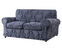 Fodera per Divano con Cuscino Separato, Protezione per Divano in Tessuto Damascato Jacquard, Elegante Rivestimento per Mobili in Tessuto Elasticizzato Spandex ( Color : Blu Grigio , Size : 2 posti(145
