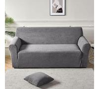 Fodera per Divano Elasticizzato in Tinta Unita, 1 Pezzo di Fodera per Divano Elastica con Motivo A Foglia Jacquard Copertura Universale per Mobili Montata per Anima, Grey, 1 Seater 90-140cm