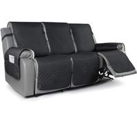 Fodera per Divano Reclinabile 1 Pezzo Fodere per Divani Antiscivolo per Divani Reclinabili Fodera per Divano Idrorepellente A 2/3 Posti per Divano Trapuntato per 2/3 PE, Black, 3 Seater 76"