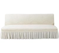 Fodera per Futon Copridivano Senza Braccioli Clic Clac con Gonna 3 2 Posti Elasticizzato Fodera per Divano Letto Senza Braccioli Copridivano Clic Clac Pieghevole Letto Copridivano(B,S:120-150cm/47-59I