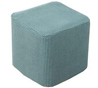 Fodera per poggiapiedi elasticizzata verde, 4 pezzi, piccola copertura quadrata per pouf, protezione per mobili per la casa ed elegante, 40 x 35 cm, ideale per soggiorno e camera da letto