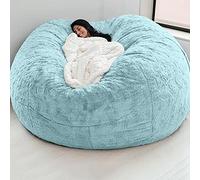 Fodera per poltrona a sacco oversize da 1,5/6/2,1 m, morbida e soffice, ricambio per divano pigro, rotondo, gigante per il massimo comfort (imbottitura non inclusa)