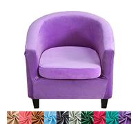Fodera per Poltrona A Vasca in Velluto per Poltrone Fodera Elasticizzata 2 Pezzi Fodera per Divano Sfoderabile Lavabile Copridivano per Poltrone A Vasca (Viola Lavanda 1 Pezzo)