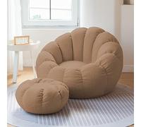 Fodera per poltrona sacco in morbido tessuto Teddy - Comodo lettino pigro per camera da letto e soggiorno - ricambio per poltrona (senza imbottitura) - elegante e versatile