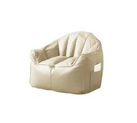 Fodera per pouf beige in ecopelle (senza imbottitura), per soggiorno, poltrona, poltrona, divano, elegante decorazione per la casa per adulti, accessorio versatile per mobili