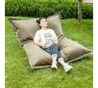 Fodera per pouf da esterno/interno (non imbottito), impermeabile, morbida, multicolore, opzione per dormitorio (sabbia scura, 140 x 180 cm)