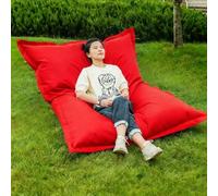 Fodera per pouf da esterno/interno (non riempito), morbida e impermeabile, multicolore, per dormitorio o pavimento (rosso, 120 x 150 cm)