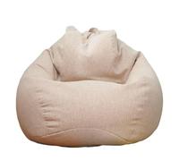 Fodera per pouf extra large per adulti, per riporre giocattoli, beige, ideale per soggiorno e camera da letto, morbida e resistente, perfetta per animali domestici e relax, imbottitura non inclusa