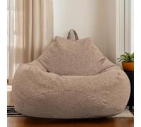 Fodera per pouf in velluto lavabile, rimovibile, spessa, con cerniera, per sedia da adulto, soggiorno, ufficio, camera da letto, marrone, 105 x 115 cm, elegante decorazione per la casa