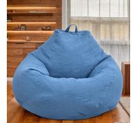 Fodera per pouf in velluto rimovibile e lavabile, spessa, non imbottita, con cerniera, per sedia da ufficio, soggiorno, camera da letto, blu 1, 105 x 115 cm