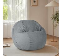 Fodera per pouf lavabile (non riempita) per sedie da soggiorno, per riporre giocattoli di peluche, perfetta per la camera da letto degli adulti, federa decorativa per cuscino grigio scuro