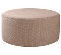 Fodera per Pouf Poggiapiedi Rotondo 60x60/50x50 /100x100/70x70 Elasticizzato Jacquard Copri Pouf Rotondo Copertura Dell'Ottomano con Fondo Elastico Copri Sgabello Protettore(#11,55x55cm/22x22in)