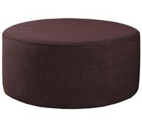 Fodera per Pouf Poggiapiedi Rotondo 60x60/50x50 /100x100/70x70 Elasticizzato Jacquard Copri Pouf Rotondo Copertura Dell'Ottomano con Fondo Elastico Copri Sgabello Protettore(#14,90x90cm/35x35in)