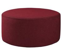 Fodera per Pouf Poggiapiedi Rotondo 60x60/50x50 /100x100/70x70 Elasticizzato Jacquard Copri Pouf Rotondo Copertura Dell'Ottomano con Fondo Elastico Copri Sgabello Protettore(#10,40x40cm/16x16in)