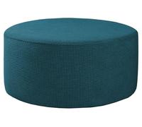 Fodera per Pouf Poggiapiedi Rotondo 60x60/50x50 /100x100/70x70 Elasticizzato Jacquard Copri Pouf Rotondo Copertura Dell'Ottomano con Fondo Elastico Copri Sgabello Protettore(#12,55x55cm/22x22in)