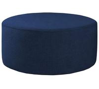 Fodera per Pouf Poggiapiedi Rotondo 60x60/50x50 /100x100/70x70 Elasticizzato Jacquard Copri Pouf Rotondo Copertura Dell'Ottomano con Fondo Elastico Copri Sgabello Protettore(#6,55x55cm/22x22in)