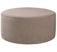 Fodera per Pouf Poggiapiedi Rotondo 60x60/50x50 /100x100/70x70 Elasticizzato Jacquard Copri Pouf Rotondo Copertura Dell'Ottomano con Fondo Elastico Copri Sgabello Protettore(#2,70x70cm/27.5x27.5in)
