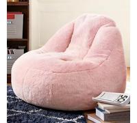 Fodera per pouf ultra morbida (senza imbottitura), per divano a 1-2 posti, in morbido tessuto di lana, ideale per adulti e ragazzi, perfetto per dormitori e soggiorni (colore rosa chiaro, M, 100 cm)