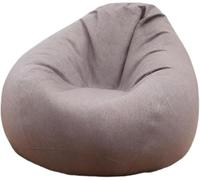 Fodera per Sacco a Sedia Morbida in Misto Cotone e Lino Senza Imbottitura con Cerniera Lavabile Contenitore per Peluche per Soggiorno Camera 80x90(Dark Gray,100x120cm)