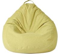 Fodera per Sacco a Sedia Morbida in Misto Cotone e Lino Senza Imbottitura con Cerniera Lavabile Contenitore per Peluche per Soggiorno Camera 80x90(Ginger Yellow,90x110cm)