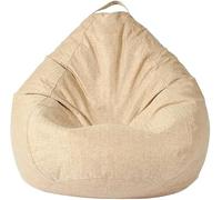 Fodera per Sacco a Sedia Morbida in Misto Cotone e Lino Senza Imbottitura con Cerniera Lavabile Contenitore per Peluche per Soggiorno Camera 80x90(Beige,45x30cm)