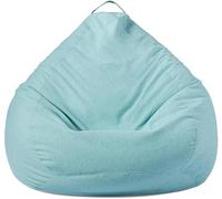 Fodera per Sacco a Sedia Morbida in Misto Cotone e Lino Senza Imbottitura con Cerniera Lavabile Contenitore per Peluche per Soggiorno Camera 80x90(Sky Blue,70x80cm)