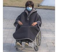 Fodera per Sedia a Rotelle Impermeabile Foderata in Pile per Adulti Coperta per Sedia a Rotelle Coperte Calde E Accoglienti per Gambe E Parte Inferiore del Corpo (Size : Black (Single-Sided Fleece))