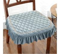 Fodera per sedia con volant in pizzo, per sedia da pranzo, lussuoso cuscino per seduta in jacquard europeo, con legacci, cuscino antiscivolo ispessito, elegante, decorativa, rimovibile, per matrimoni