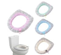 Fodera per sedile WC invernale - 4 pezzi da bagno caldi, cuscino per sedile WC lavabile | Per proprietari inquilini appartamento hotel ufficio ristorante