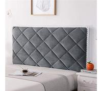 Fodera per testiera imbottita elasticizzata per letti matrimoniali, queen e super king size, antipolvere, in tinta unita, protezione per mobili, per testiere imbottite in legno, grigio, 180 cm