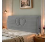 Fodera per testiera in velluto con tasca laterale e motivo a doppio cuore, misura universale, per letto matrimoniale, protegge e migliora l'arredamento della camera da letto