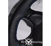 Fodera Per Volante In Pelle Perforata Blu Doppia Cucitura Per Opel Manta A 70-75