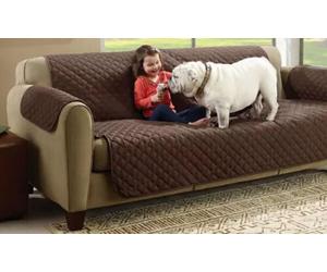 Fodera protettiva per divano Copridivano reversibile 3 posti trapunta con pieghe