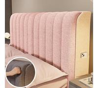 Fodera protettiva universale per testiera del letto, per letto singolo/matrimoniale, in morbido tessuto elastico, in lino e cotone, decorativa (rosa 190C