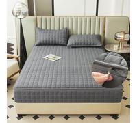 Fodera/Rivestimento per Materasso Matrimoniale con Cerniera 160/170x190 Sfoderabile Copri Proteggi A Sacco Materasso Trapuntato A Cinque Lati Lavabile Lenzuolo Topper Singolo con Zip(170X200+25cm,E)