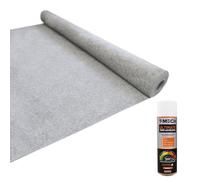 Fodera Rivestimento Tappeto Interno di Moquette per Rivestimento Van Furgoni e Auto Super Elastico con Kit 11m2 e 5 Spray Adesivi/Grigio Argento