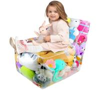 Fodera trasparente per poltrona a sacco a forma di animaletto di peluche, contenitore per peluche, sedia per bambini in PVC trasparente antipolvere con cerniera, contenitore impermeabile p